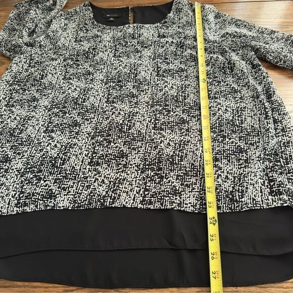 AB Studio Layered‎ Blouse Split Back Semi-sheer Sleeves Women’s Size XL - Picture 6 of 8